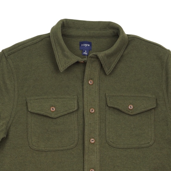 JCREW Size S Double-Knit Work Shirt in Olive $98 CA914 - Picture 3 of 4